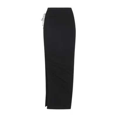 Rick Owens Skirt With Side Slit In Black