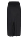 Rick Owens Cupro Midi Skirt In Black