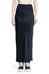 Rick Owens Ribbed-panel Crepe Midi Skirt In Black