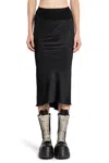 Rick Owens Ribbed-panel Crepe Midi Skirt In Black