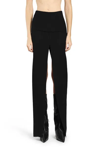Rick Owens Long Skirt With Center Slits In Black