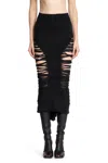 Rick Owens Black Concordians Calf Dauphine Midi Skirt In Black