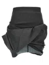 Rick Owens Draped Mini Skirts Black In Black