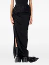 Rick Owens Draped Drawstring Maxi Ruched Side Slit In Multi