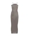 Rick Owens Skorpio Fine-ribbed Tank Dress In Gray