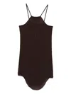 Rick Owens Skorpio Ribbed-knit Spaghetti-strap Top In Brown