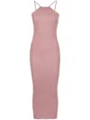 Rick Owens Skorpio Ribbed Maxi Dress In Dusty Pink