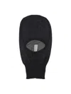 Rick Owens Cut-out Front Cashmere Balaclava With Raw Edges
