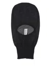 Rick Owens Cut-out Front Cashmere Balaclava With Raw Edges In Black