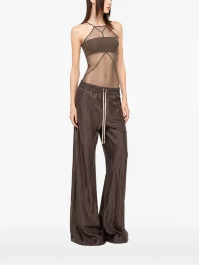 Rick Owens Sl Combo Sheer-panel Top In Neutral