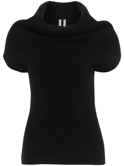 Rick Owens Sl Crater Knitted Top In Black