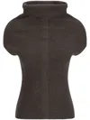 Rick Owens Sl Crater Knitted Top In Braun