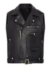 Rick Owens Black Hollywood Sl Jumbo Bauhaus Leather Vest In Black