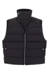 Rick Owens Padded High Collar Vest With Side Pockets In Black