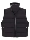Rick Owens Padded High Collar Vest With Side Pockets In Black