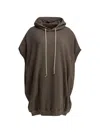 Rick Owens Drawstring Hooded Sweatshirt In Brown