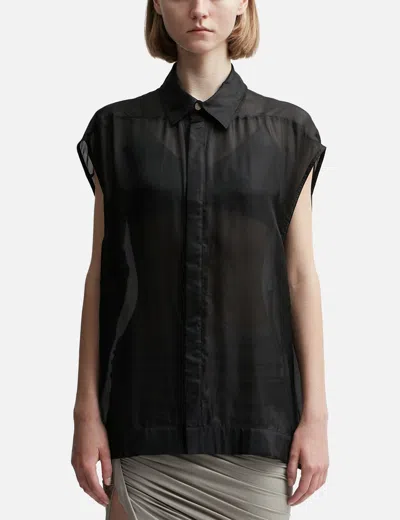 Rick Owens Sl Jumbo Silk Blouse In Black