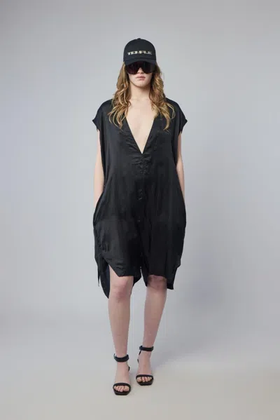Rick Owens Sl Short Jumpsuit In Black