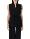 Rick Owens Strutter Wool Wrap Top In Black