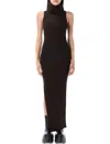 Rick Owens Ankle-length Tube Dress With Turtle Neck In Black