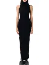 Rick Owens Ankle-length Tube Dress With Turtle Neck In Black