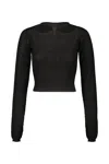 Rick Owens Slashed Ls Cropped Clothing In Black