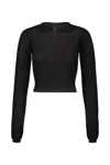 Rick Owens Slashed Ls Cropped Clothing In Black
