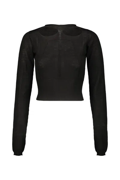 Rick Owens Slashed Ls Cropped Clothing In Black
