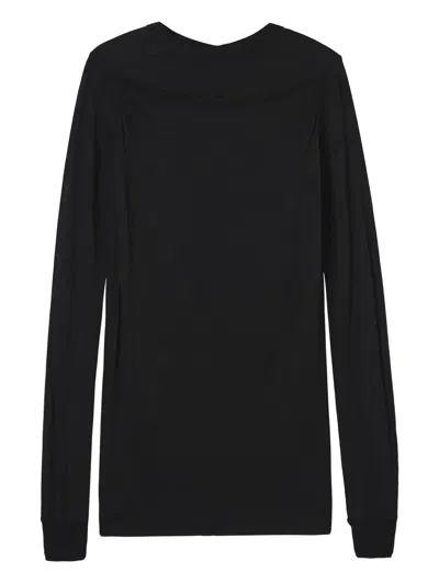 Rick Owens Slashed Levels Long-sleeve T-shirt In Black