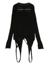 Rick Owens Slashed Long-sleeve Sweater In Black