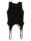 Rick Owens Slashed Sl Pull Vest In Black