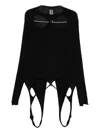 Rick Owens Slashed Sweater In Black