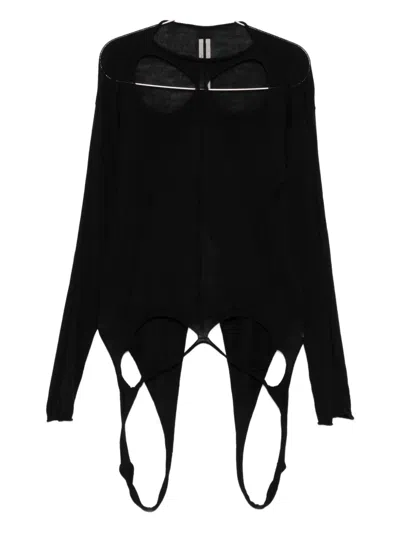 Rick Owens Slashed Sweater In Black