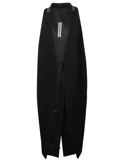 Rick Owens Sleeveless Button Fastening Jacket In Black