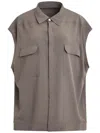 Rick Owens Sleeveless Jumbo Outershirt In Grey