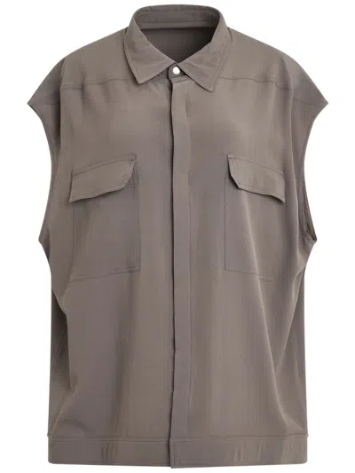RICK OWENS SLEEVELESS CLASSIC COLLAR SHIRT
