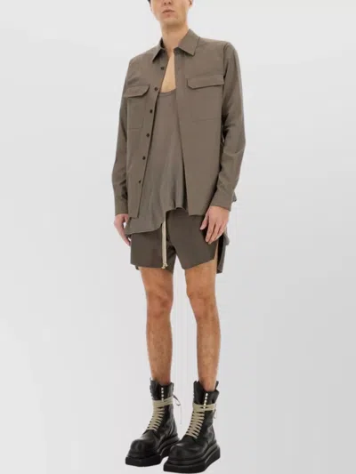 RICK OWENS SLEEVELESS COTTON TOPS ASYMMETRICAL HEM