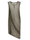 Rick Owens Anthem Tank Tops Gray In Dust