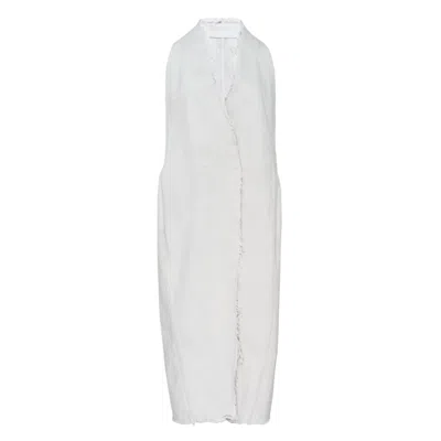 Rick Owens Sleeveless Cyclops Coat In White