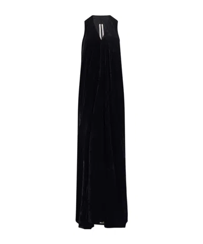 RICK OWENS RICK OWENS V-NECK SLEEVELESS MIDI DRESS