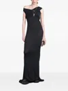 Rick Owens Sahara Sheer Viscose Blend Gown In Black