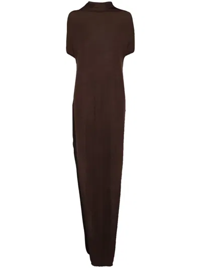 Rick Owens Sleeveless Dress In Brown