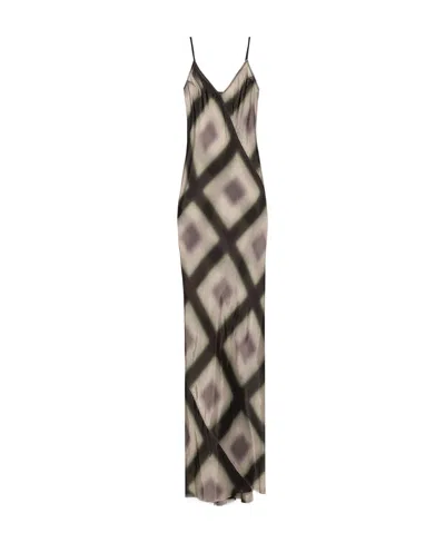 Rick Owens Sleeveless Dress In Black Plaid