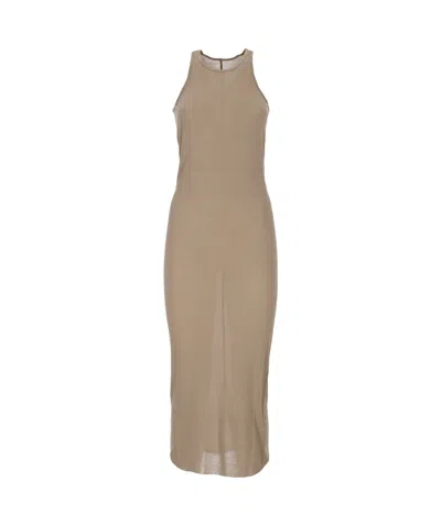 Rick Owens Sleeveless Dress In Nude