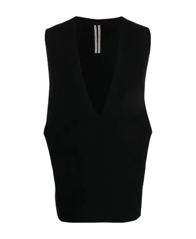 Rick Owens Sleeveless Jersey-knit Jumper In Black