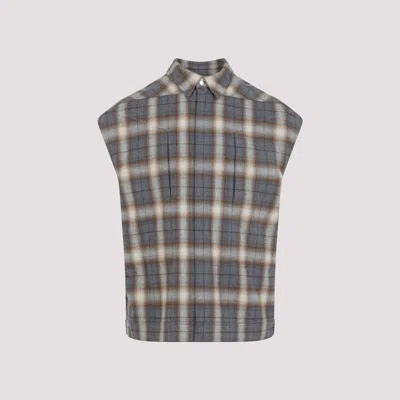 RICK OWENS GREY SLEEVELESS JACKET
