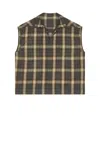 Rick Owens Sleeveless Jumbo Outershirt In Grey Plaid