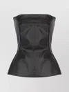 Rick Owens Sleeveless Leather Texture Panel Detailing Top In Black