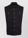 Rick Owens Black Linen Jumbo Sleeveless Outershirt With Pointed Collar