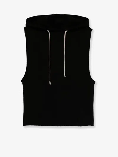 Rick Owens Sleeveless Organic Cotton Sweatshirt In Black